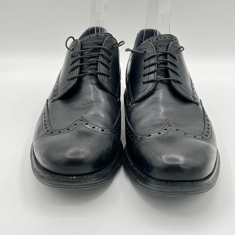 Cole Haan Original Grand Lunar‎ Wingtip Mens 11.5M Black Leather Shoes Career